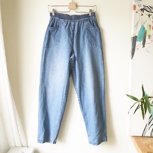 High rise elastic waist jeans - Picture 4 of 6